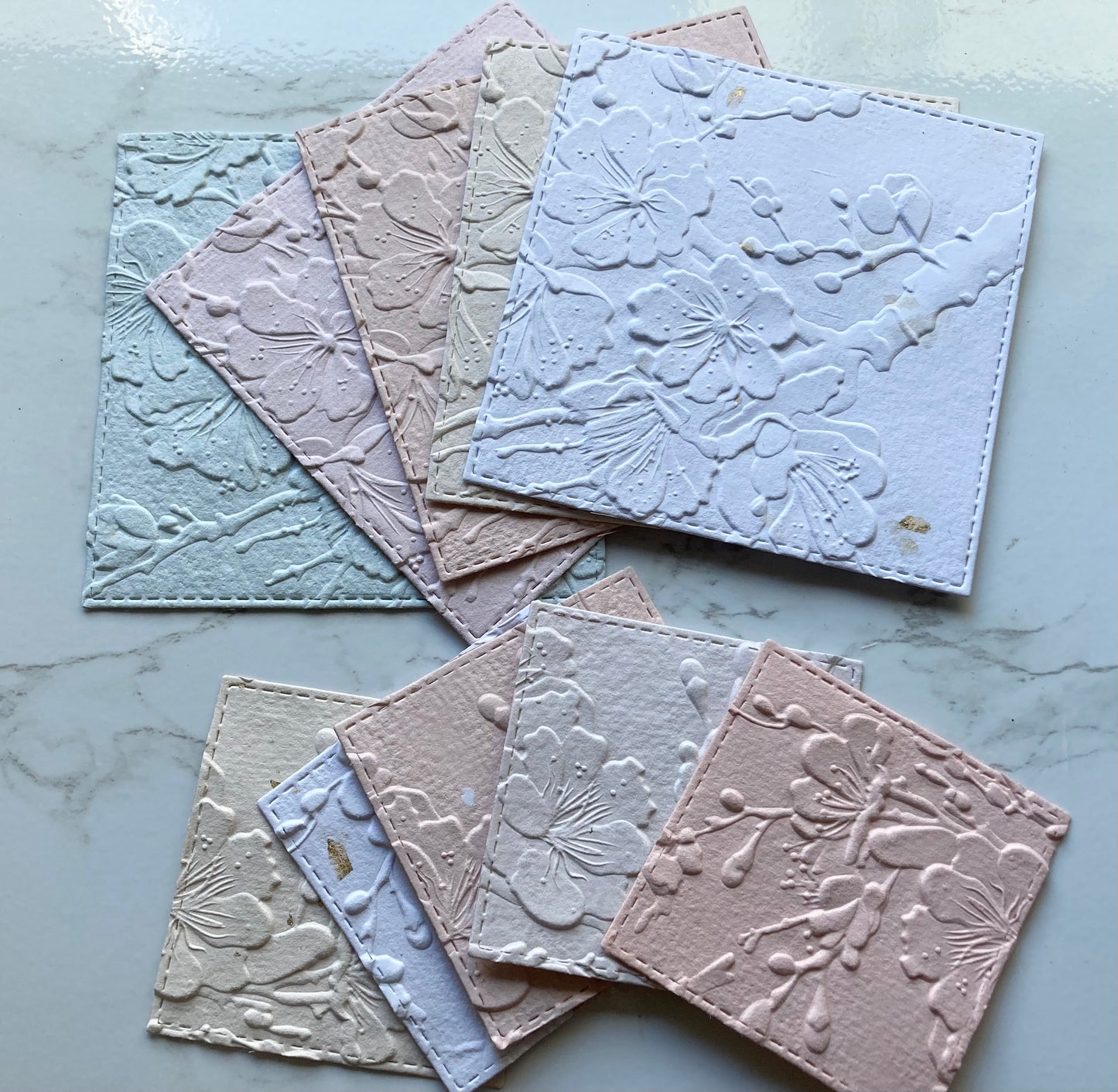 In stock / Pack of 20 embossed labels - handmade paper - handmade paper