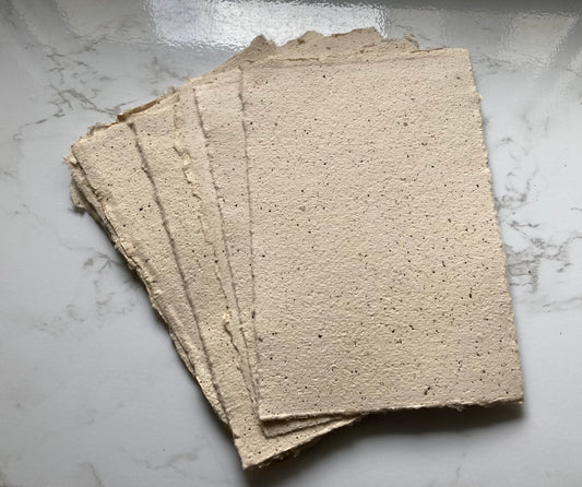 En stock / A5 Café Sable -Papier artisanal - papier recyclé fait-main