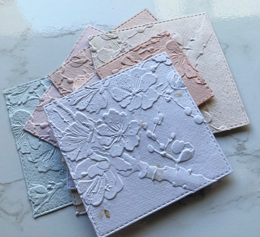 In stock / Pack of 20 embossed labels - handmade paper - handmade paper