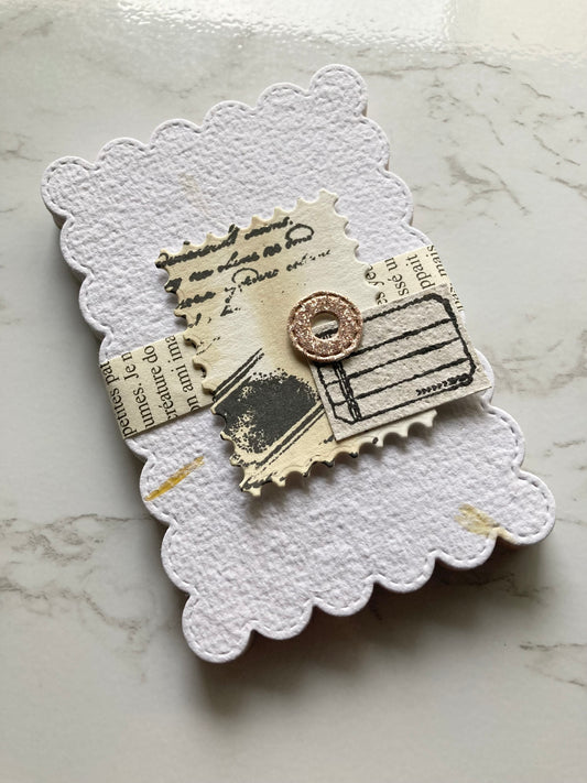 En stock / Lot de 10 étiquettes - papier artisanal - handmade paper