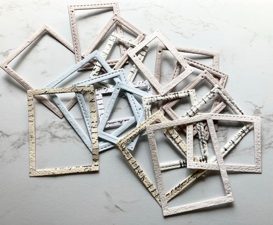 En stock / Lot de 20 cadres - journaling - papier artisanal - handmade paper