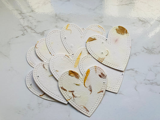 En stock / Lot de 10 étiquettes fleurs graines à planter - papier artisanal - handmade paper seeds paper - papier ensemencé