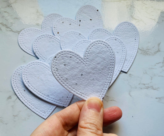 En stock / Lot de 10 étiquettes graines à planter - papier artisanal - handmade paper seeds paper - papier ensemencé