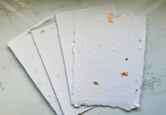 White and gold - Handmade paper craft paper - handmade paper