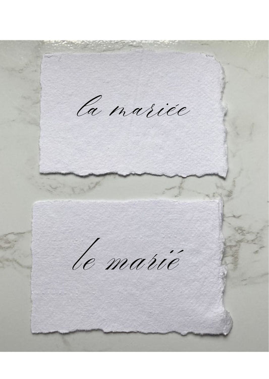 Marques-places en papier artisanal -