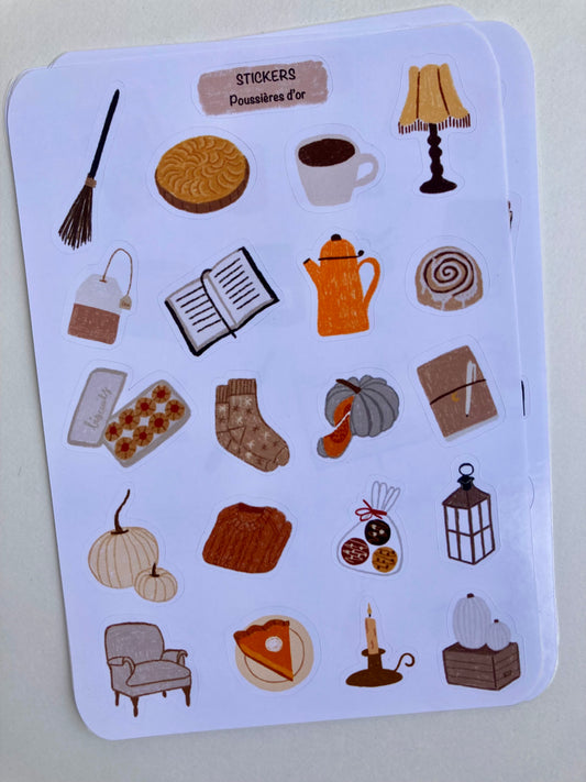 Planche de Stickers - Inspiration automne - Journaling #ref2026-02