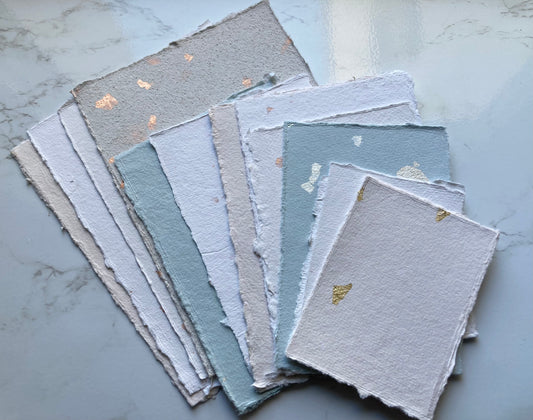 Collection or - Lot de 10 Feuilles - papier artisanal - handmade paper