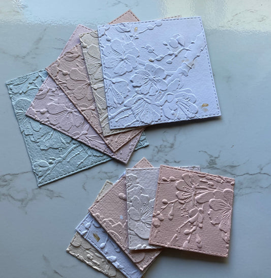 In stock / Pack of 20 embossed labels - handmade paper - handmade paper