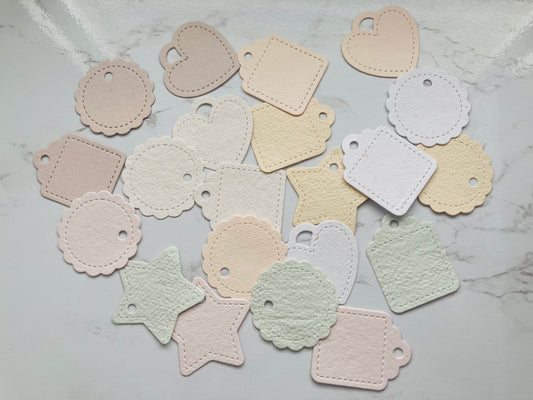 En stock / Lot de 20 étiquettes - papier artisanal - handmade paper
