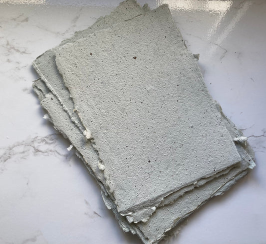 En stock /A6 Sauge poivrée - Papier artisanal - papier recyclé fait-main