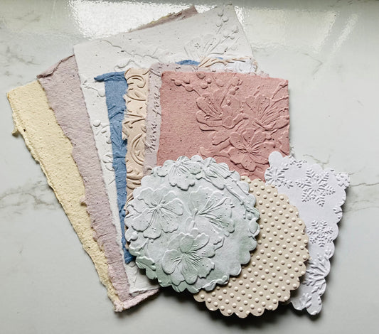 //////PROS//////lot de 10 MIX Papier artisanal - papier recyclé fait-main