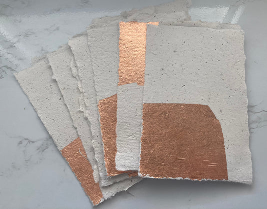 En stock /A6 Rose Gold - Papier artisanal - papier recyclé fait-main