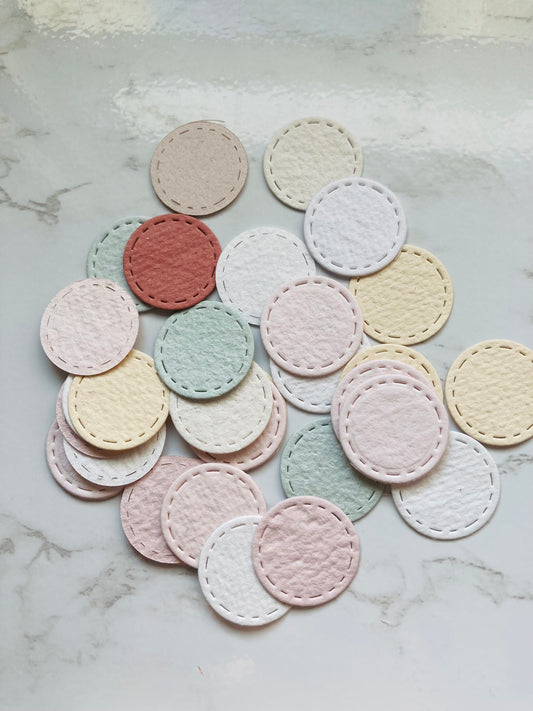 En stock / Lot de 30 mini cercles- papier artisanal - handmade paper