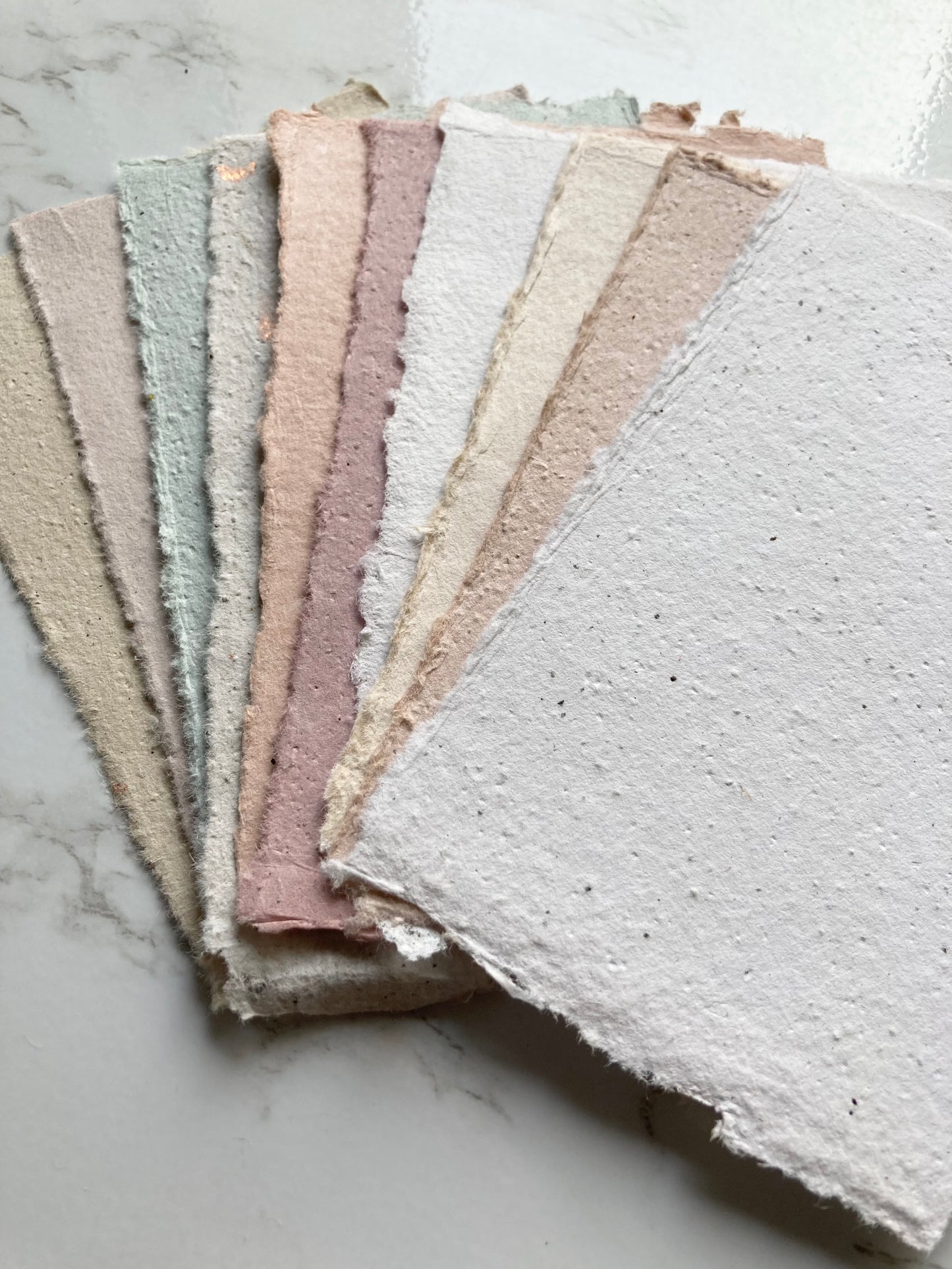 lot de 10 cartes MIX Papier artisanal - papier recyclé fait-main