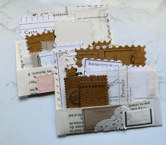 En stock / Ephémères- pochette 15 découpes imprimées - papier artisanal - handmade paper