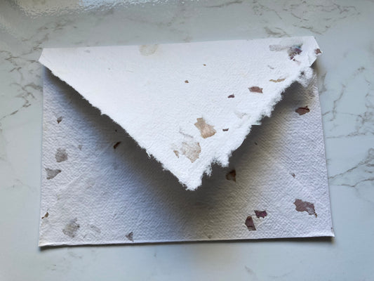 ENVELOPPES avec fleurs C6/ A6 Blanc 250 gsm - Papier fait-main papier artisanal - papeterie