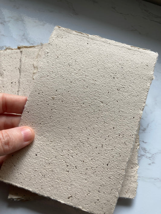 En stock / A5 Café Sable -Papier artisanal - papier recyclé fait-main