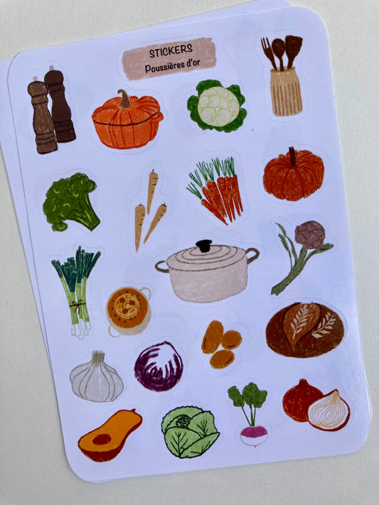 Planche de Stickers - Légumes d’automne - Journaling #ref2026-03