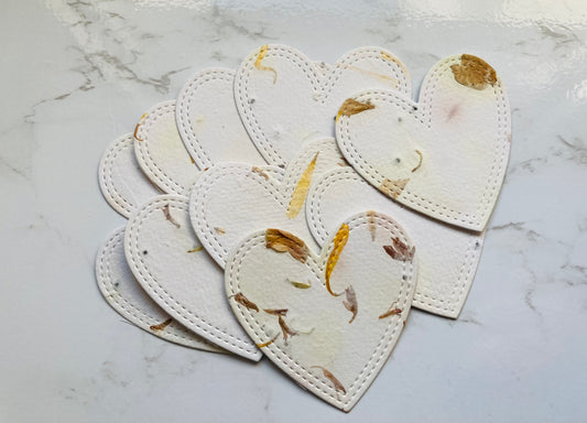 En stock / Lot de 10 étiquettes fleurs graines à planter - papier artisanal - handmade paper seeds paper - papier ensemencé