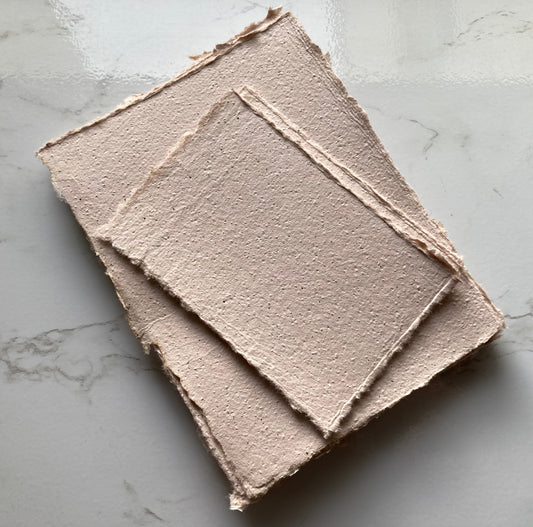 lot de 10 feuilles A6 crème noisette Papier artisanal - papier recyclé fait-main