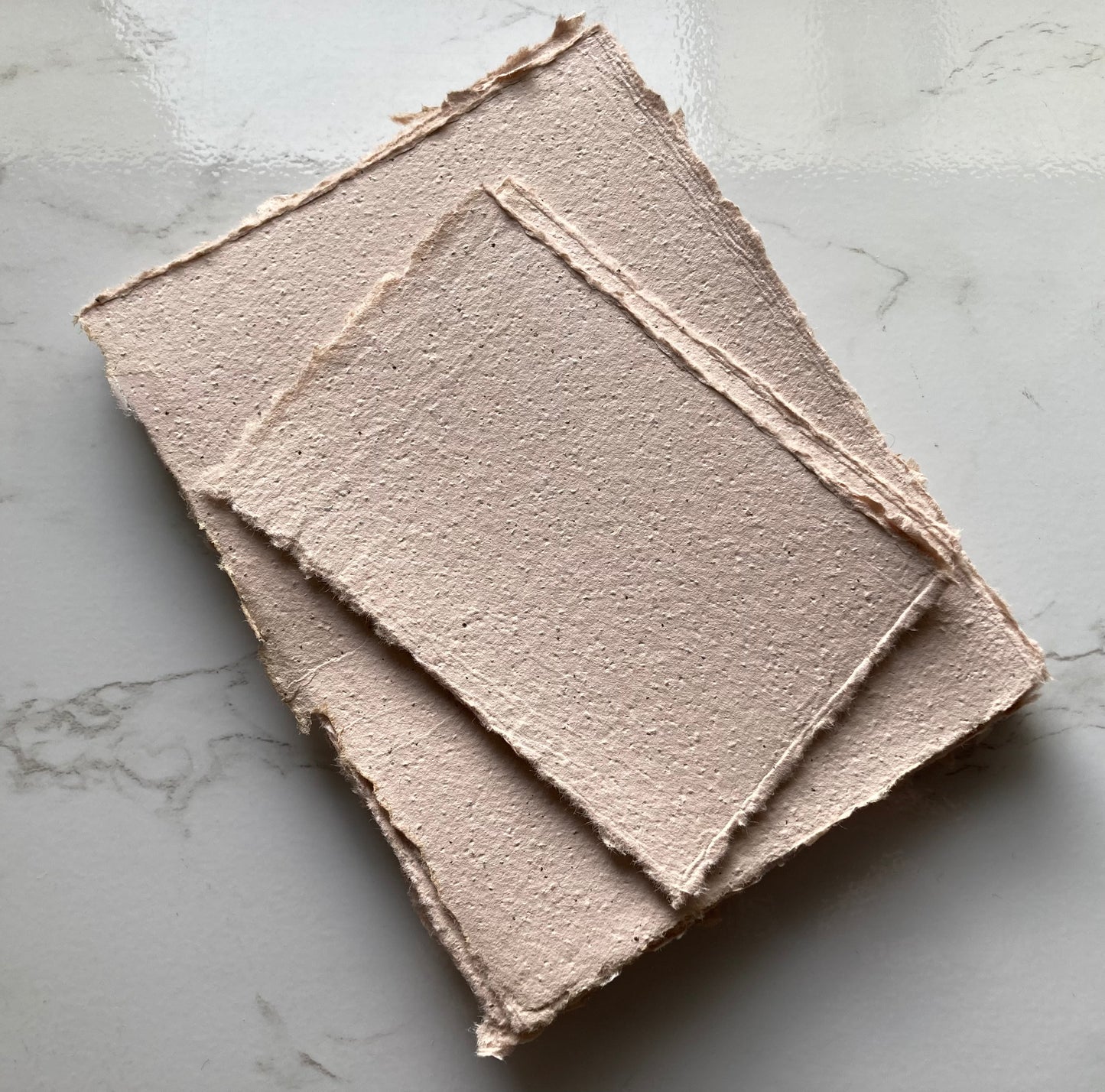 lot de 10 feuilles B6 crème noisette Papier artisanal - papier recyclé fait-main