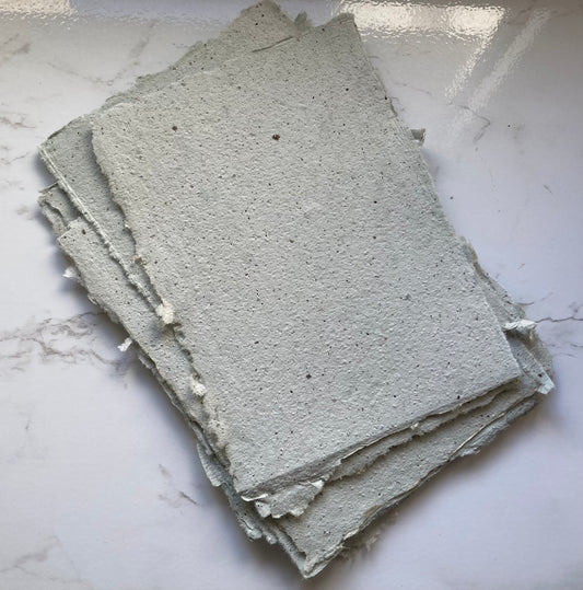 En stock /A6 Sauge poivrée - Papier artisanal - papier recyclé fait-main