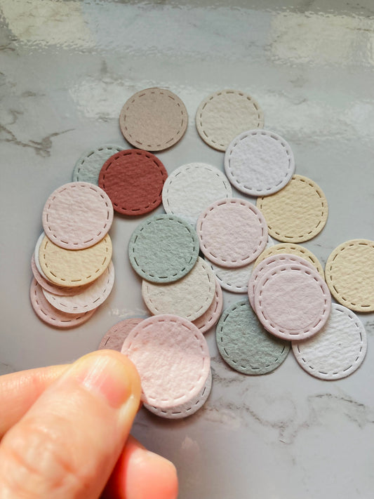 En stock / Lot de 30 mini cercles- papier artisanal - handmade paper