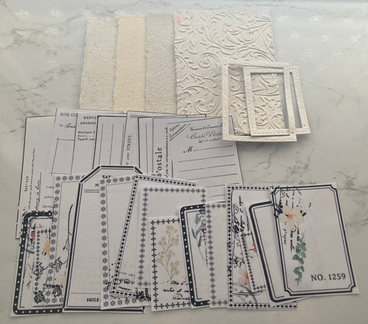 En stock Lot éphémères 25 pièces - papier artisanal - handmade paper