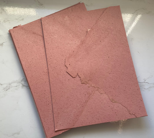 10 ENVELOPPES B6 terracotta Rustique - Papier fait-main papier artisanal - papeterie -