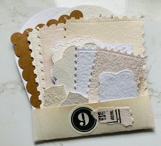 En stock / Mix- pochette 15 découpes - papier artisanal - handmade paper
