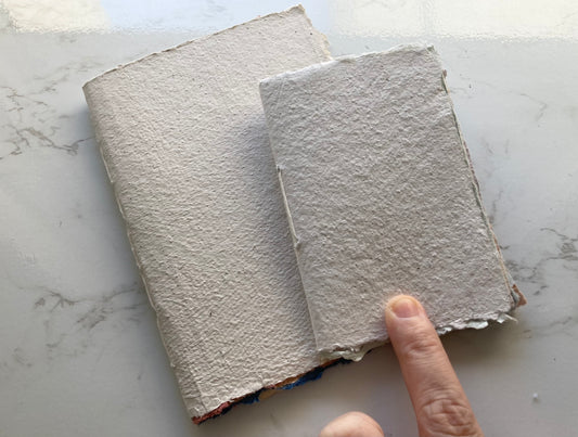 lot de 2 handmade journal A6 et A7 - papier recyclé fait-main