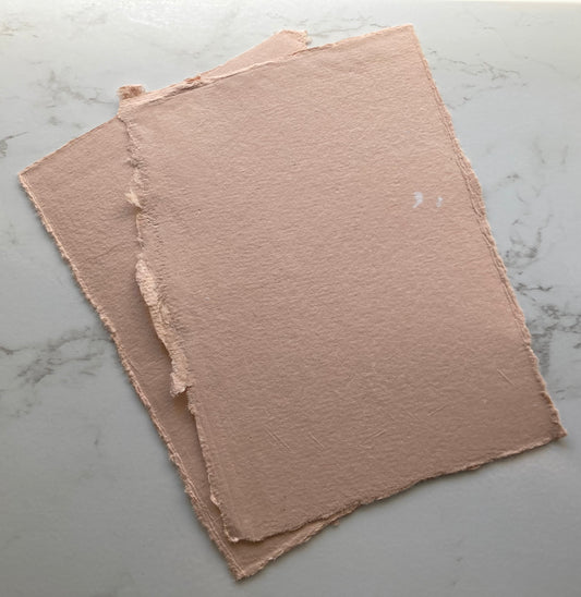 Lot de 5 feuilles A5 châtaigne - Papier artisanal - papier recyclé fait-main