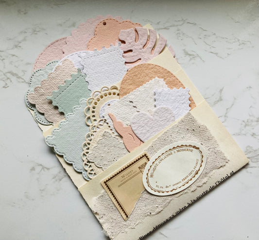 En stock / Mix 25 découpes - papier artisanal - handmade paper