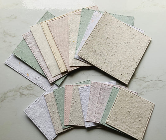 In stock / Pack of 20 labels - handmade paper - handmade paper