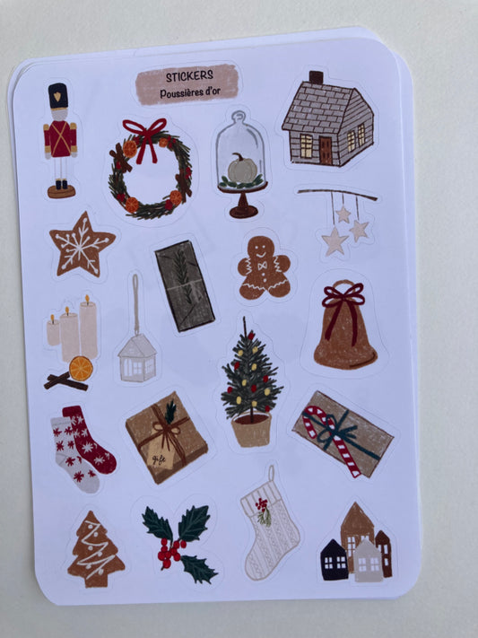 Planche de Stickers - En attendant Noël - Journaling #ref2026-05