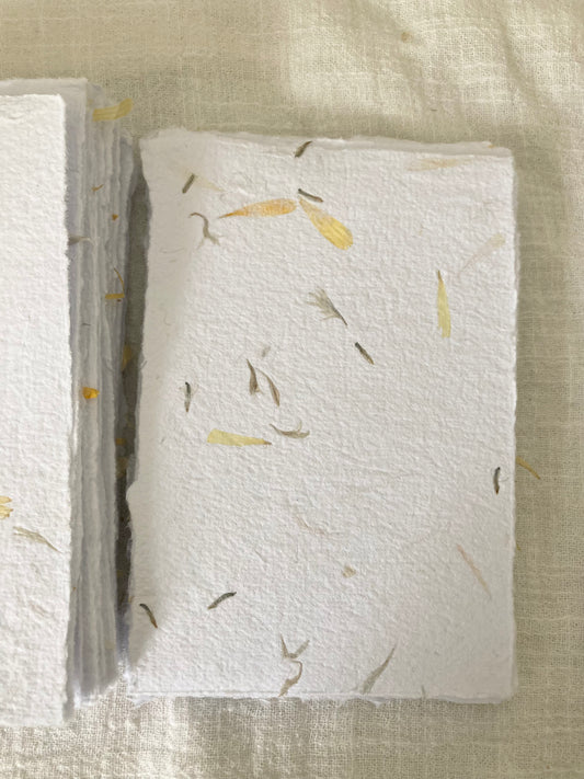 Handmade paper with calendula flowers - Handmade paper - handmade paper