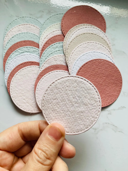 En stock / Lot de 25 cercles- papier artisanal - handmade paper