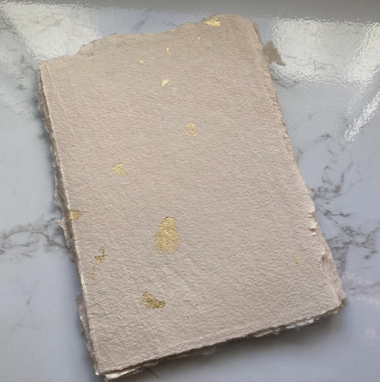lot de 10 feuilles A6 sable et or Papier artisanal - papier recyclé fait-main