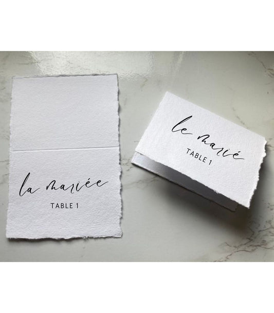 Marques-places en papier artisanal -