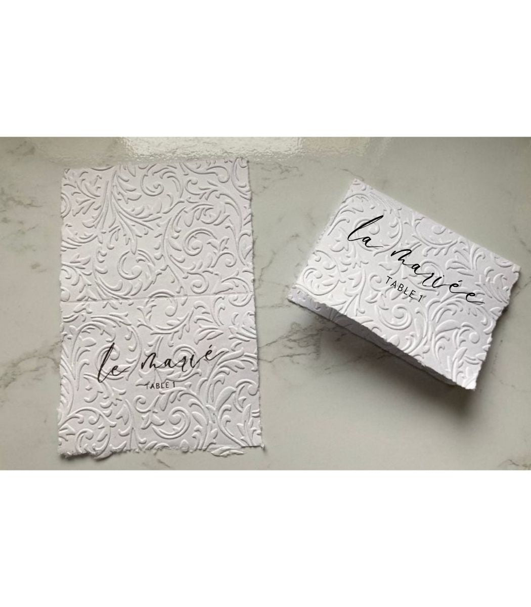 Marques-places en papier artisanal gaufré -