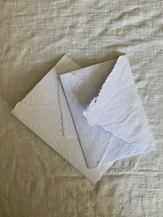 Blanc - Enveloppe B6/A6 papier fait-main papier artisanal - handmade paper