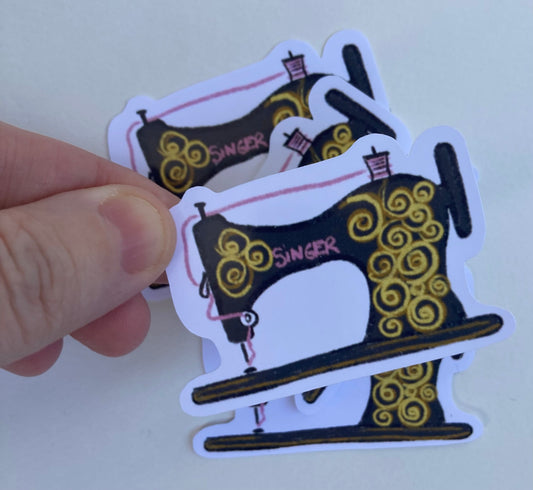 Sticker à l’unité - machine à coudre vintage