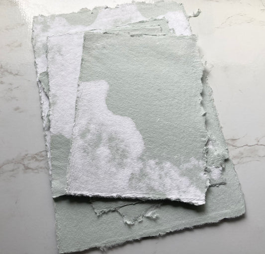 Lot de 5 feuilles A5 TIE AND DYE- Papier artisanal - papier recyclé fait-main