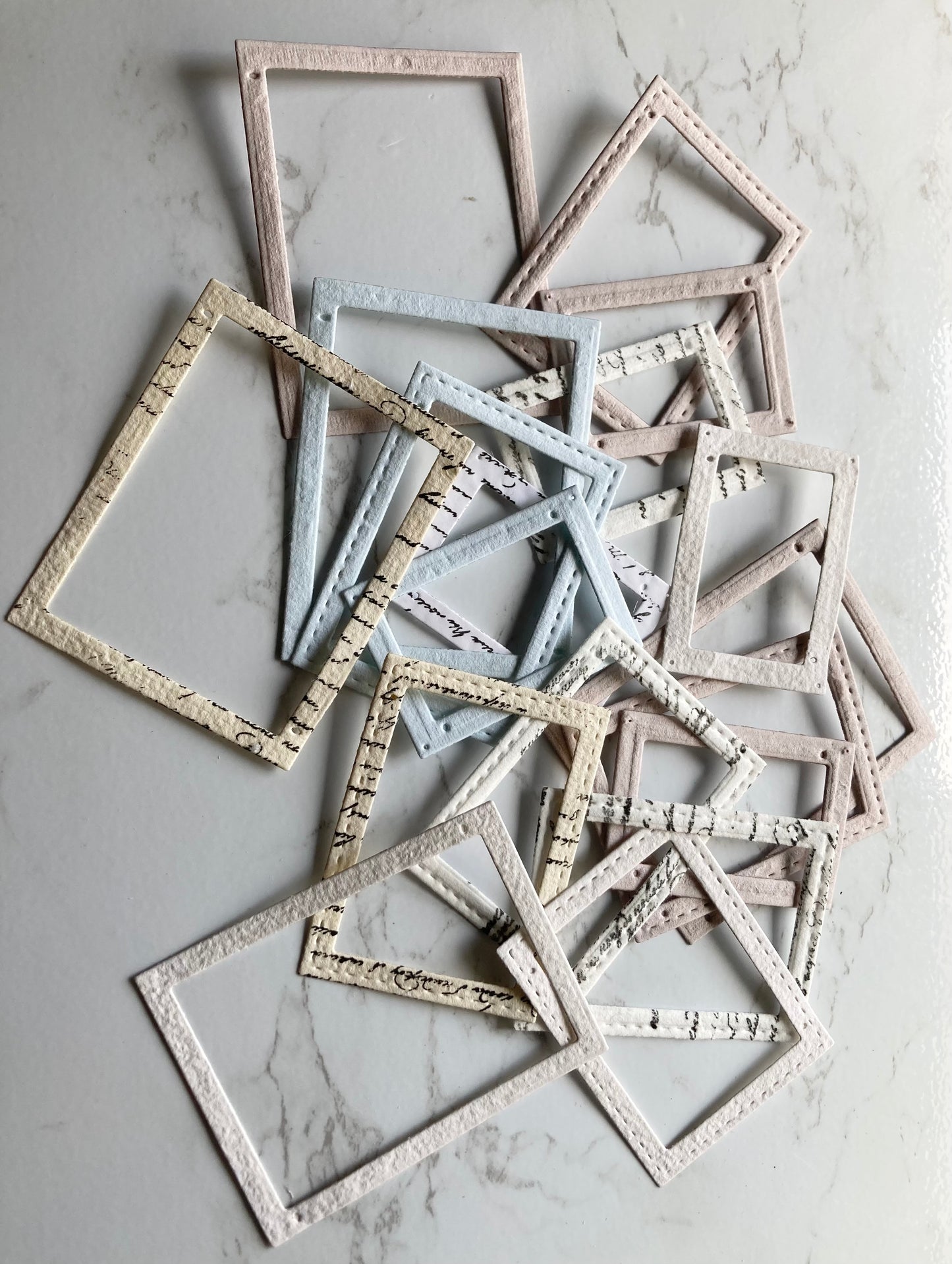 En stock / Lot de 20 cadres - journaling -  papier artisanal - handmade paper