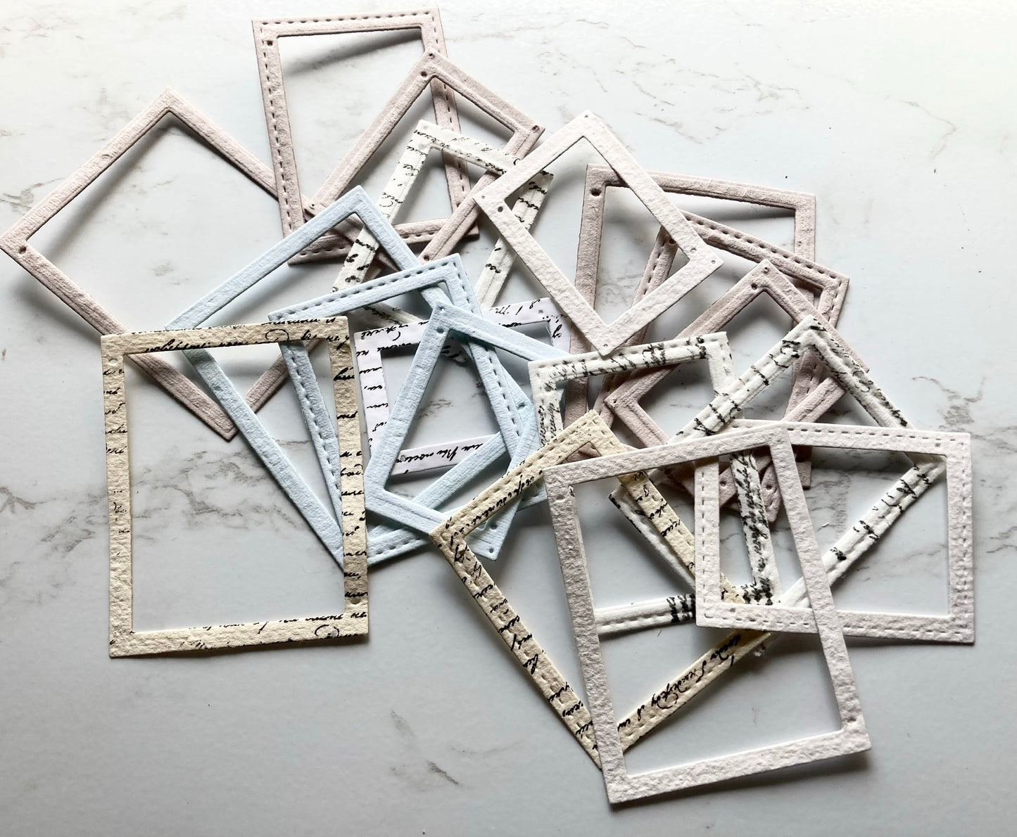 En stock / Lot de 20 cadres - journaling -  papier artisanal - handmade paper