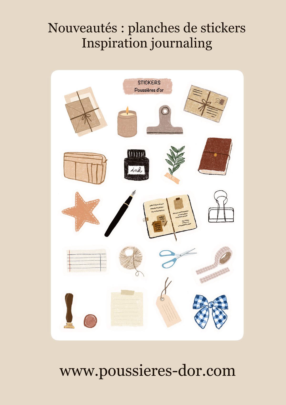 Planche de Stickers - Journaling  #ref2026-04