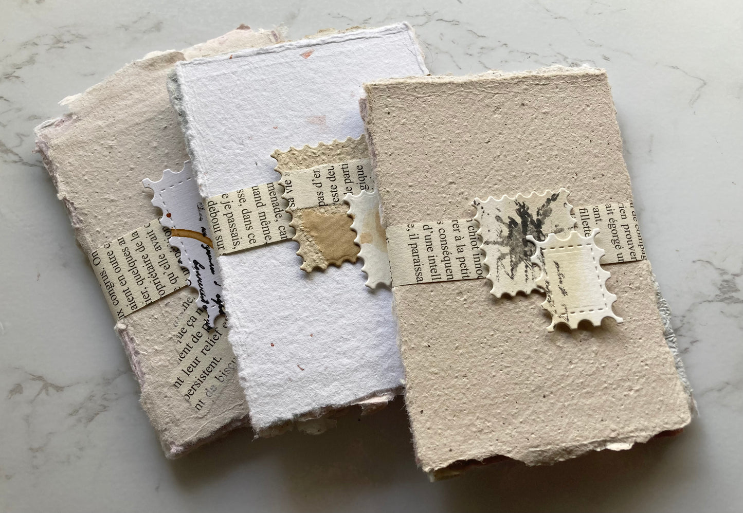 lot de 10 cartes MIX Papier artisanal - papier recyclé fait-main