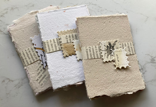 lot de 10 cartes MIX Papier artisanal - papier recyclé fait-main