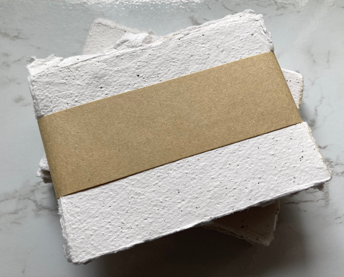 lot de 25 CARTES BLANC RUSTIQUE Papier artisanal - papier recyclé fait-main