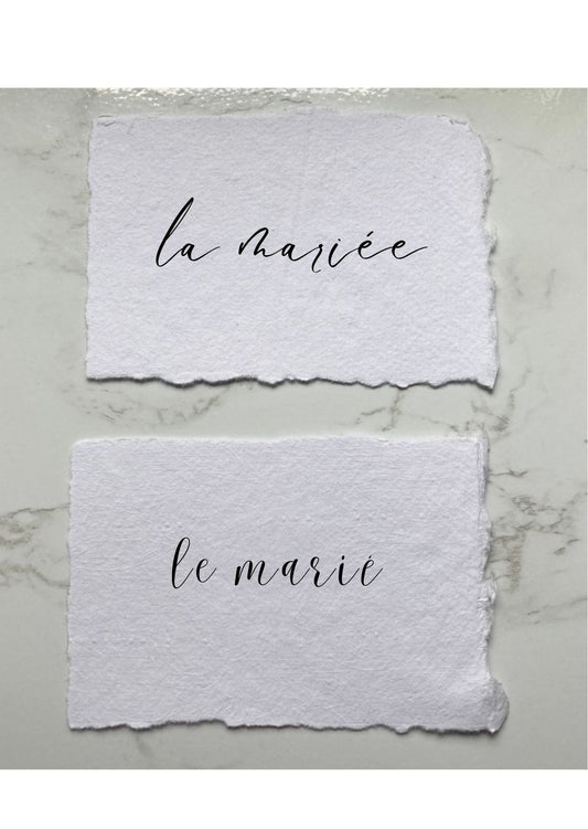 Marques-places en papier artisanal -